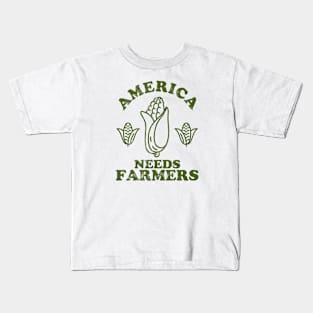 America Needs Farmers // retro Kids T-Shirt